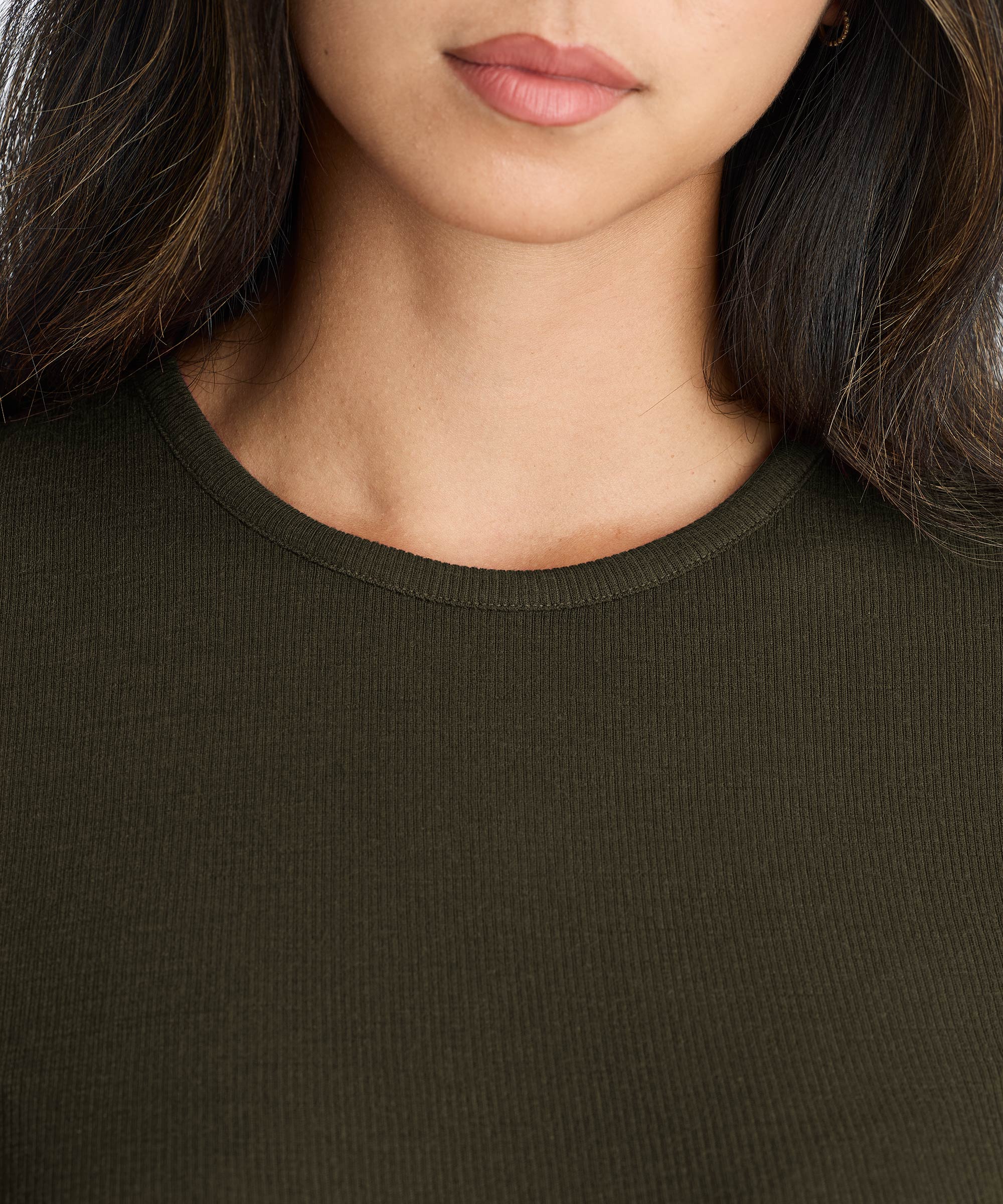 Women's Rib Fitted Long Sleeve Crew - Image 33