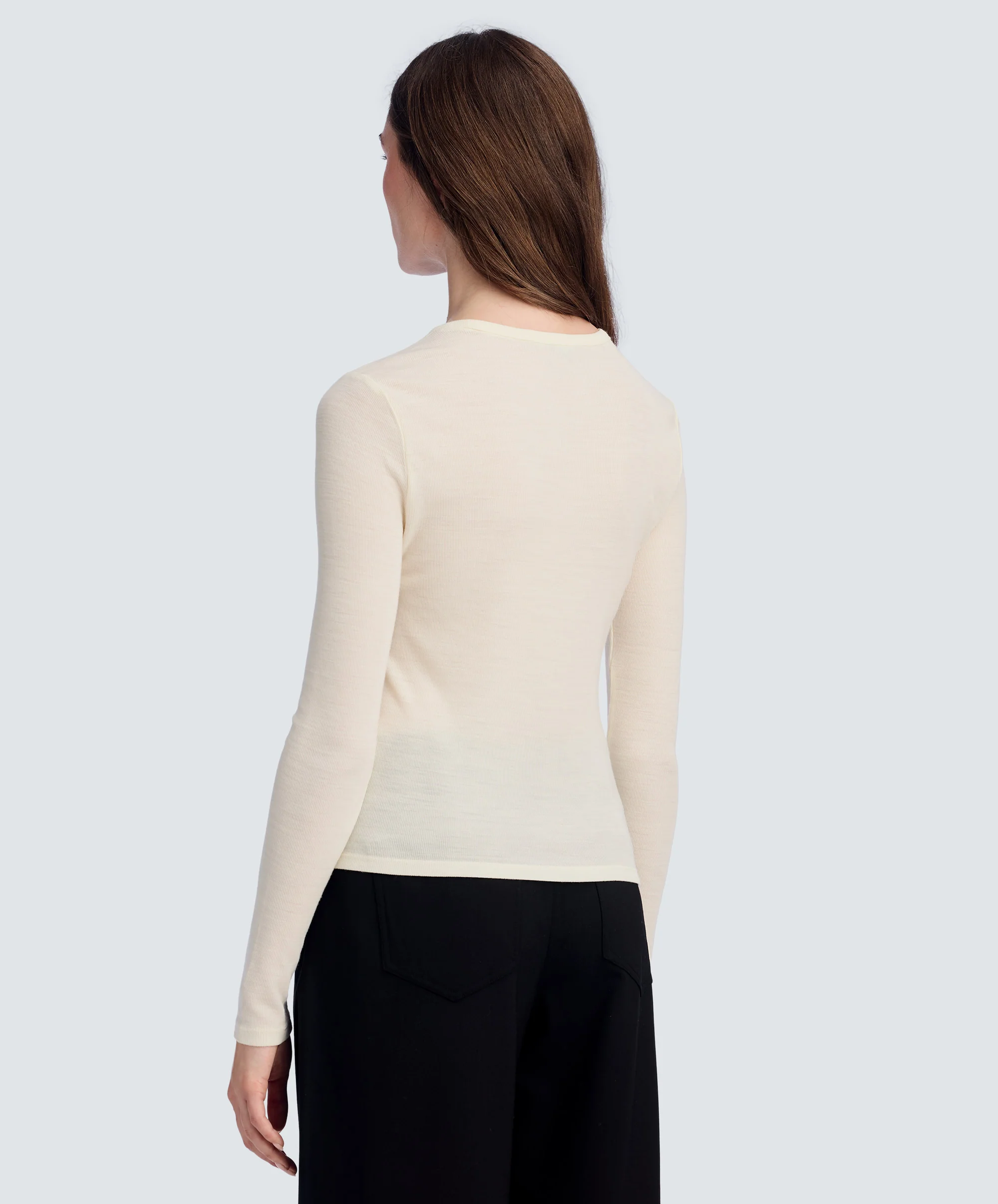 Women's Rib Fitted Long Sleeve Crew - Image 38