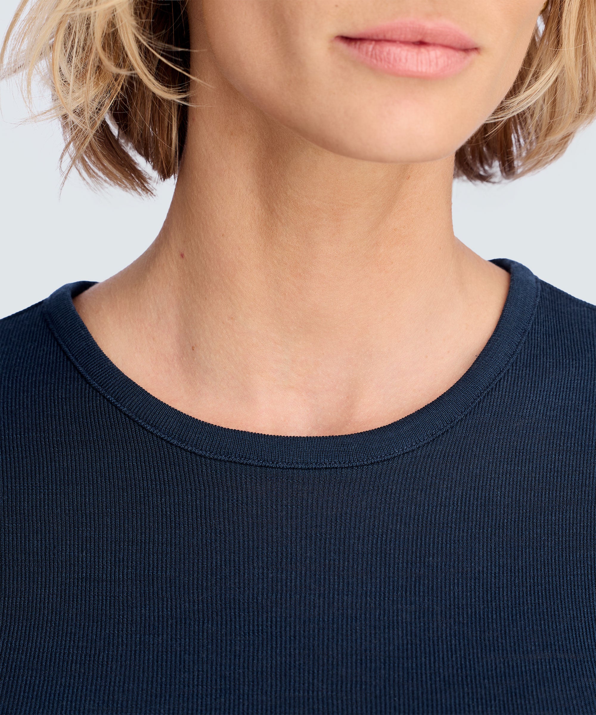 Women's Rib Fitted Long Sleeve Crew - Image 47