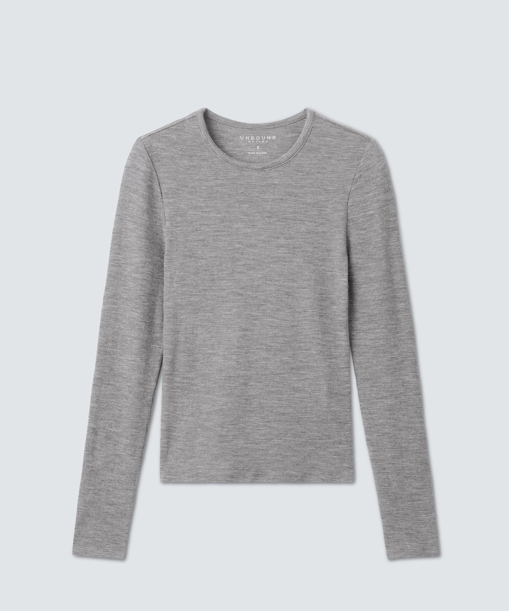 Women's Rib Fitted Long Sleeve Crew - Image 60