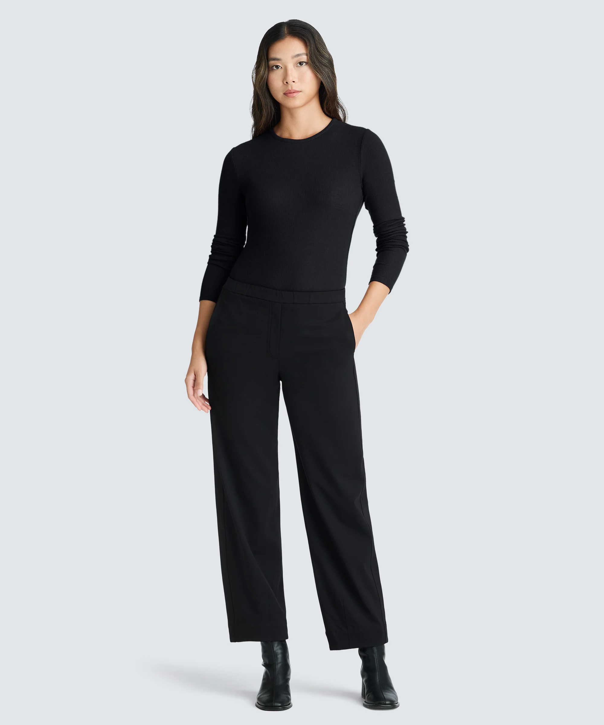 Women's Rib Fitted Long Sleeve Crew - Image 8