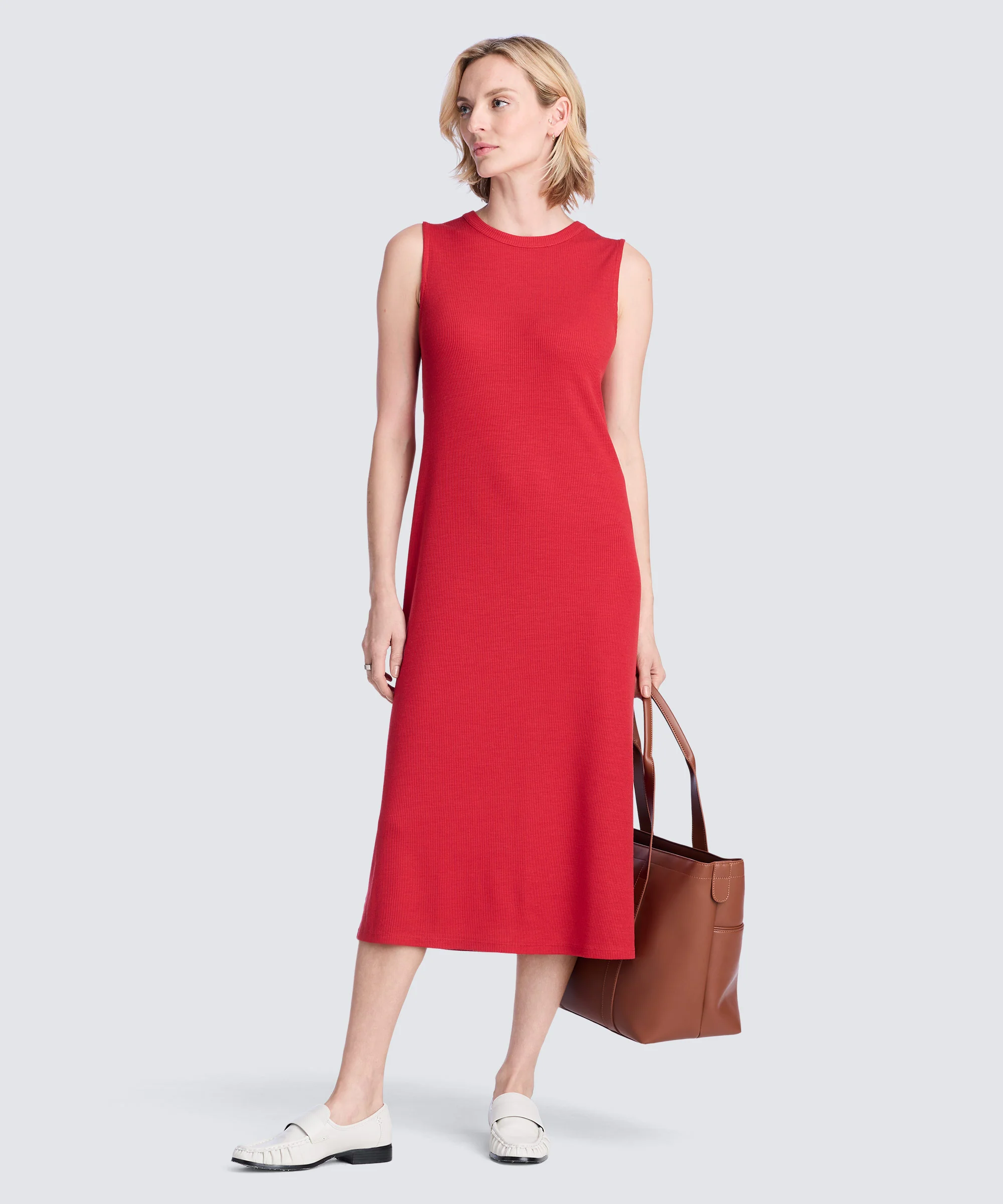 Women's Rib Merino Sleeveless Dress - Image 3