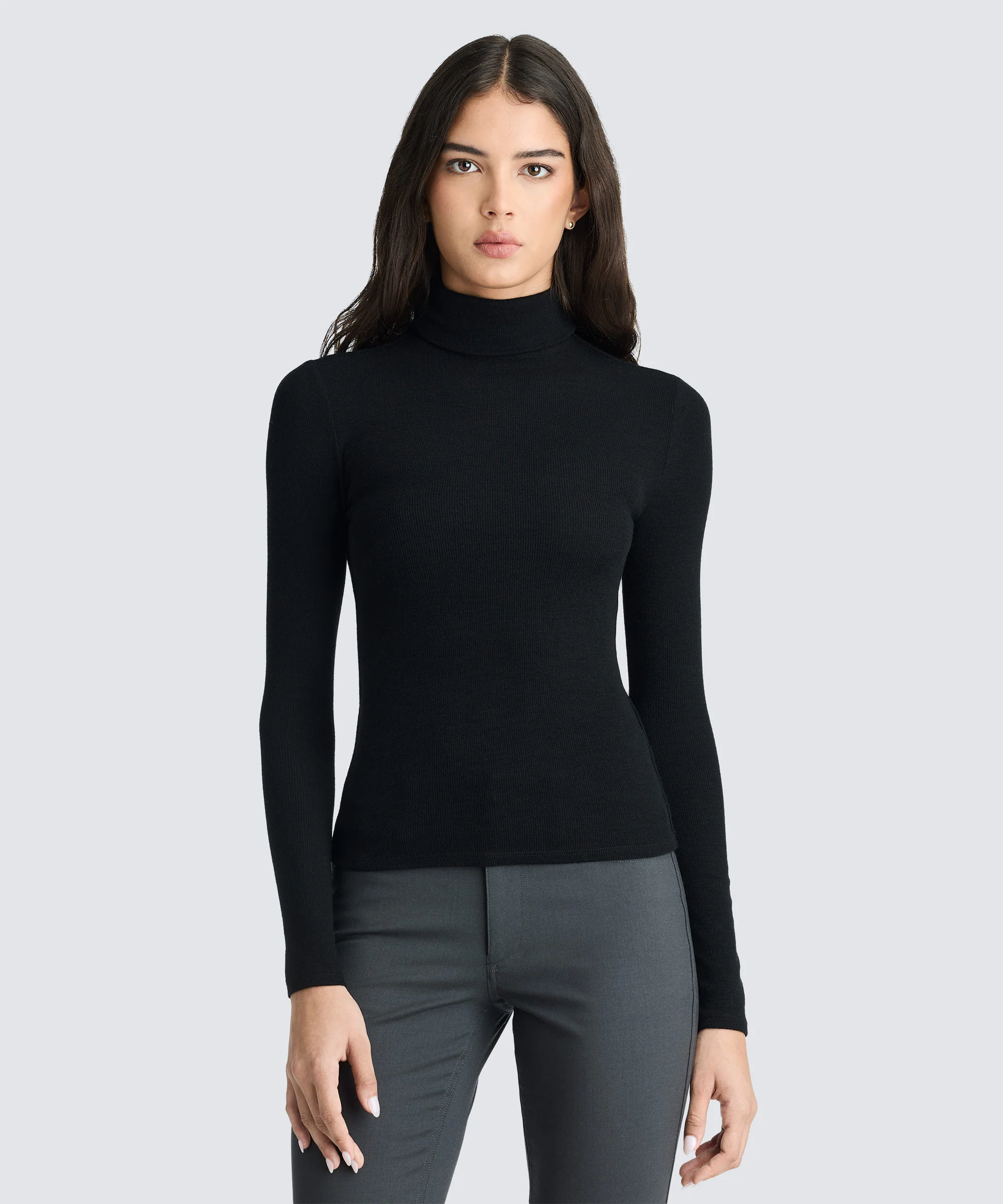 Women's Rib Turtle Neck Long Sleeve - Image 13