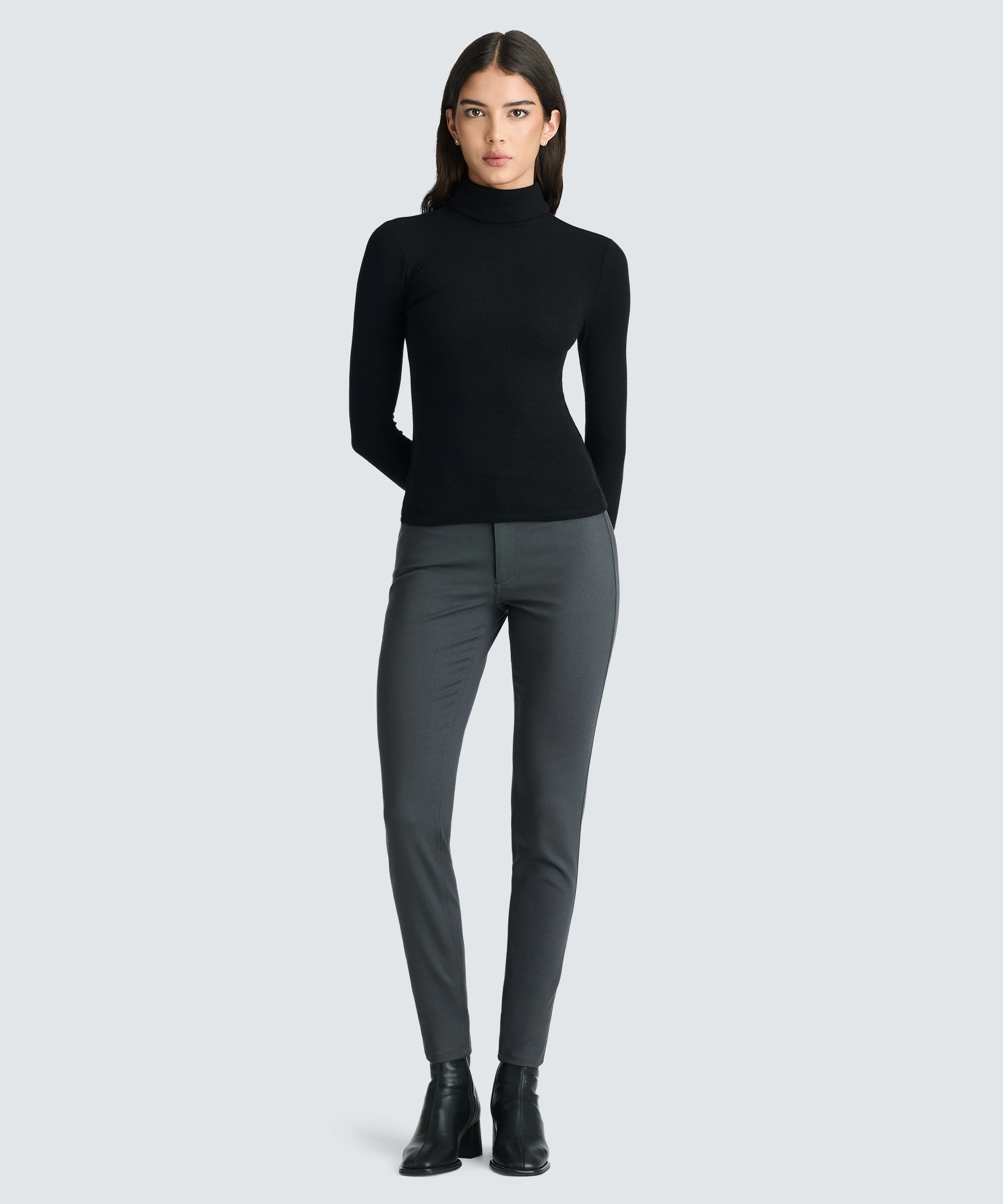 Women's Rib Turtle Neck Long Sleeve - Image 14
