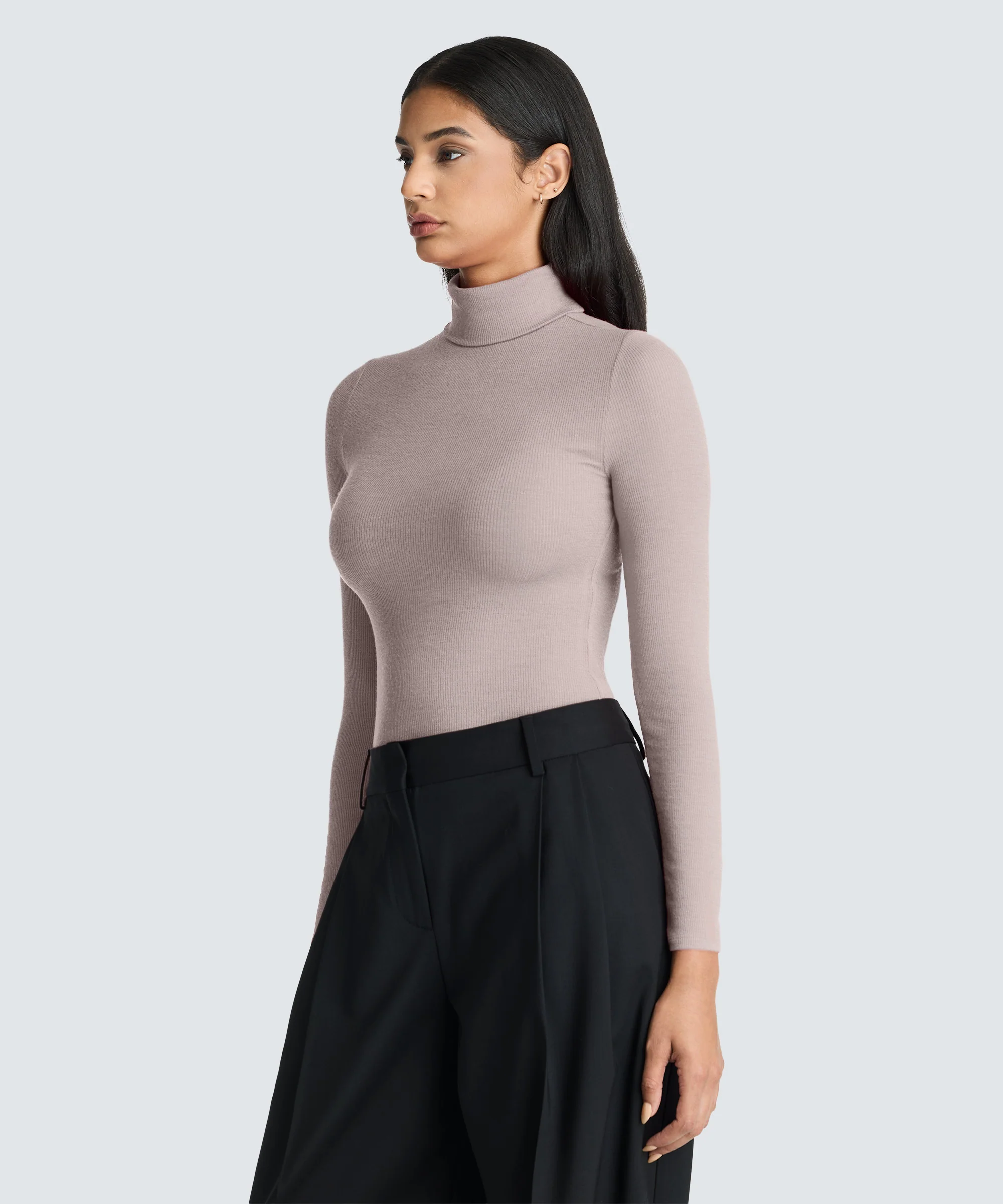 Women's Rib Turtle Neck Long Sleeve - Image 3