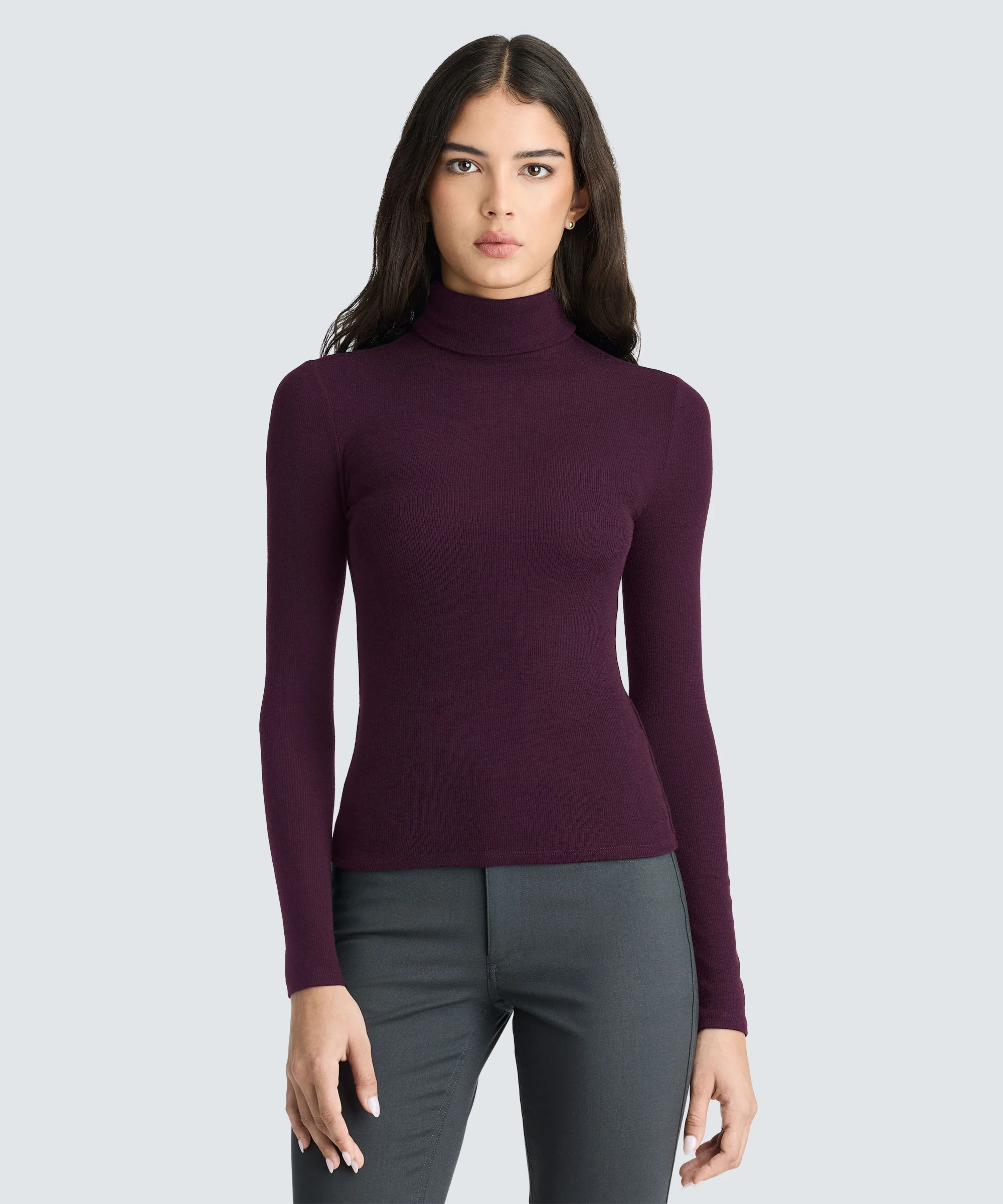 Women's Rib Turtle Neck Long Sleeve - Image 31