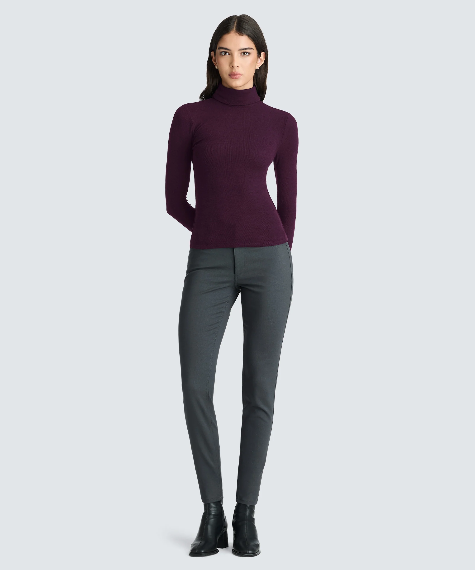 Women's Rib Turtle Neck Long Sleeve - Image 32