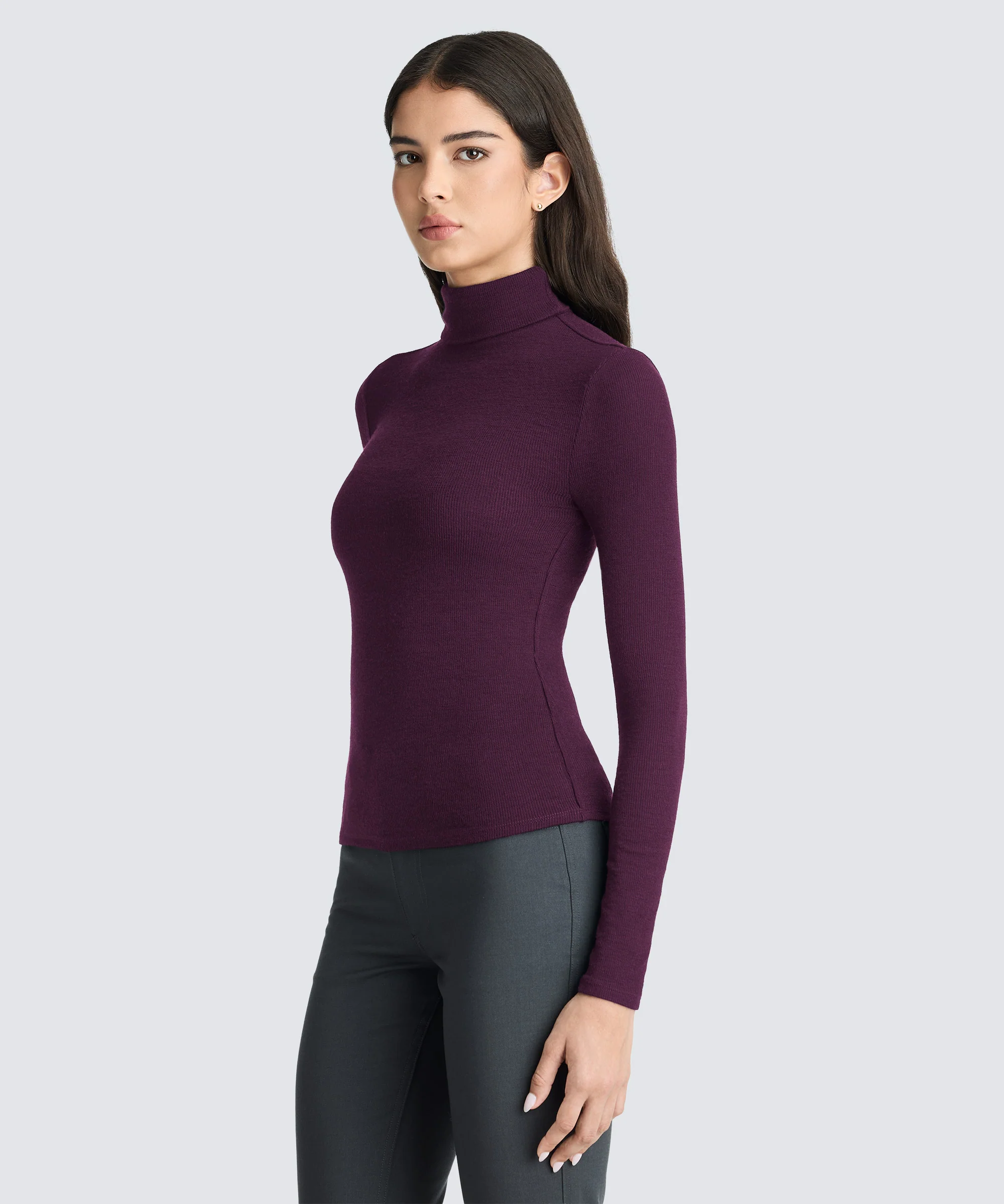 Women's Rib Turtle Neck Long Sleeve - Image 33