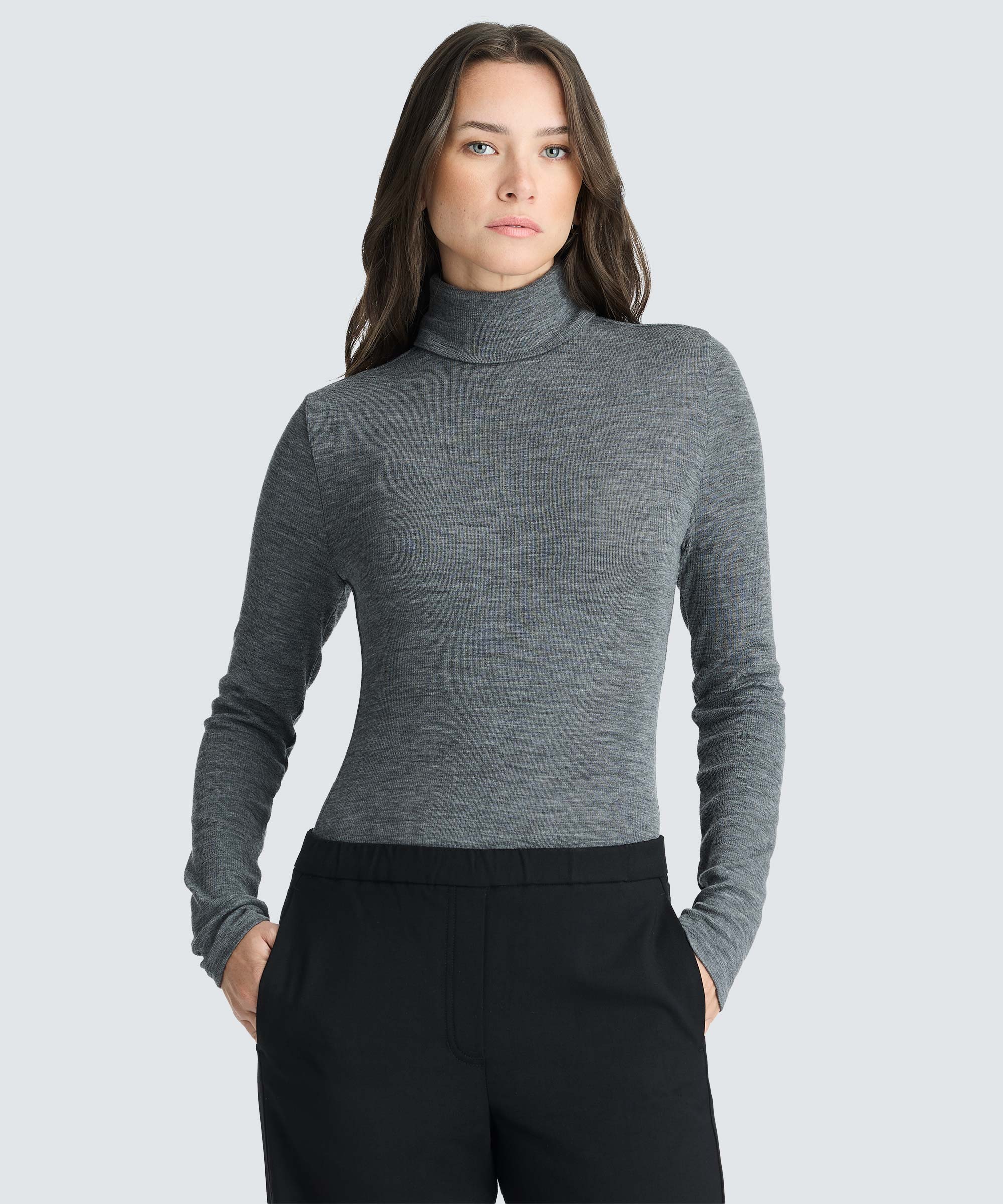 Women's Rib Turtle Neck Long Sleeve - Image 37