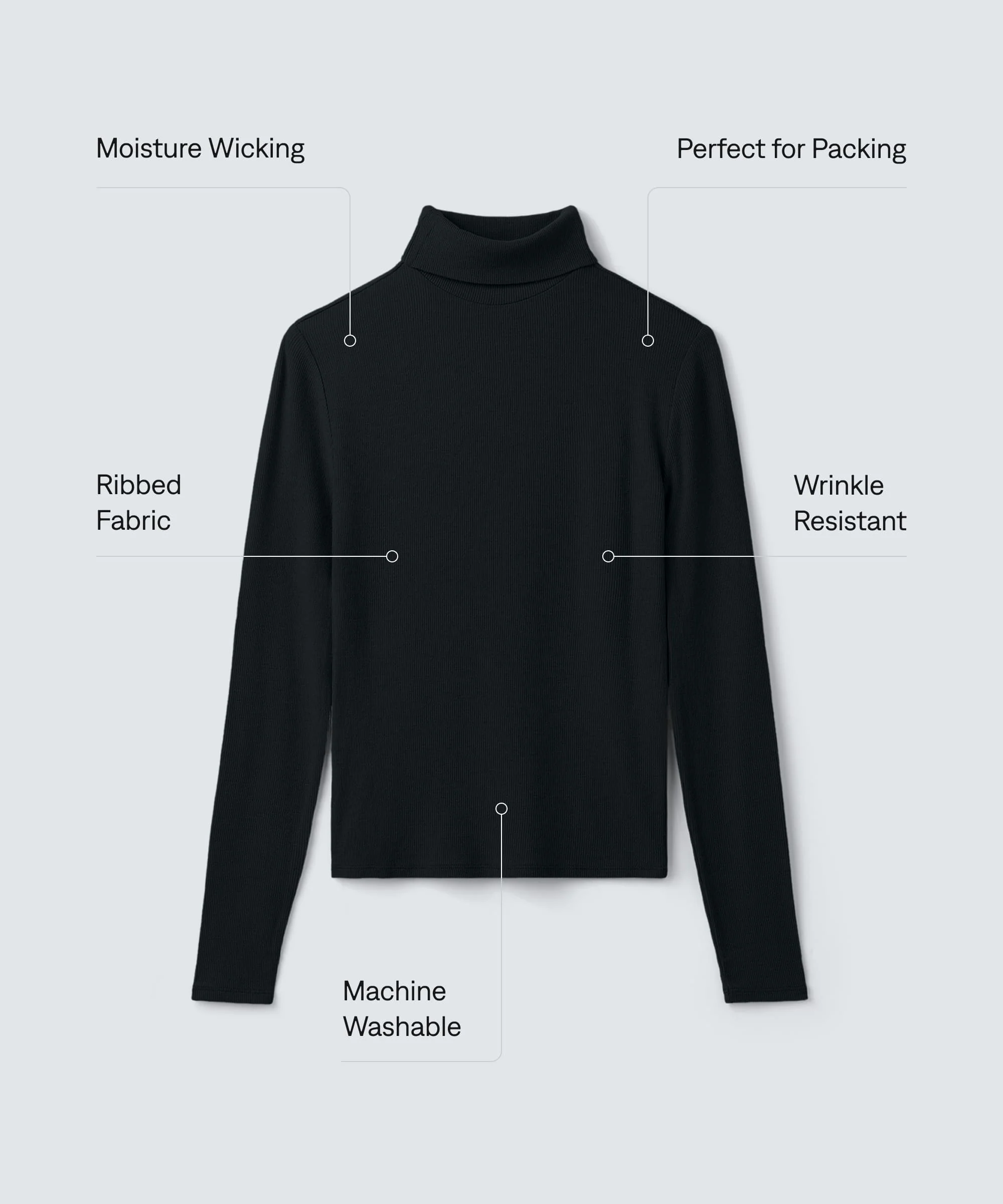 Women's Rib Turtle Neck Long Sleeve - Image 43