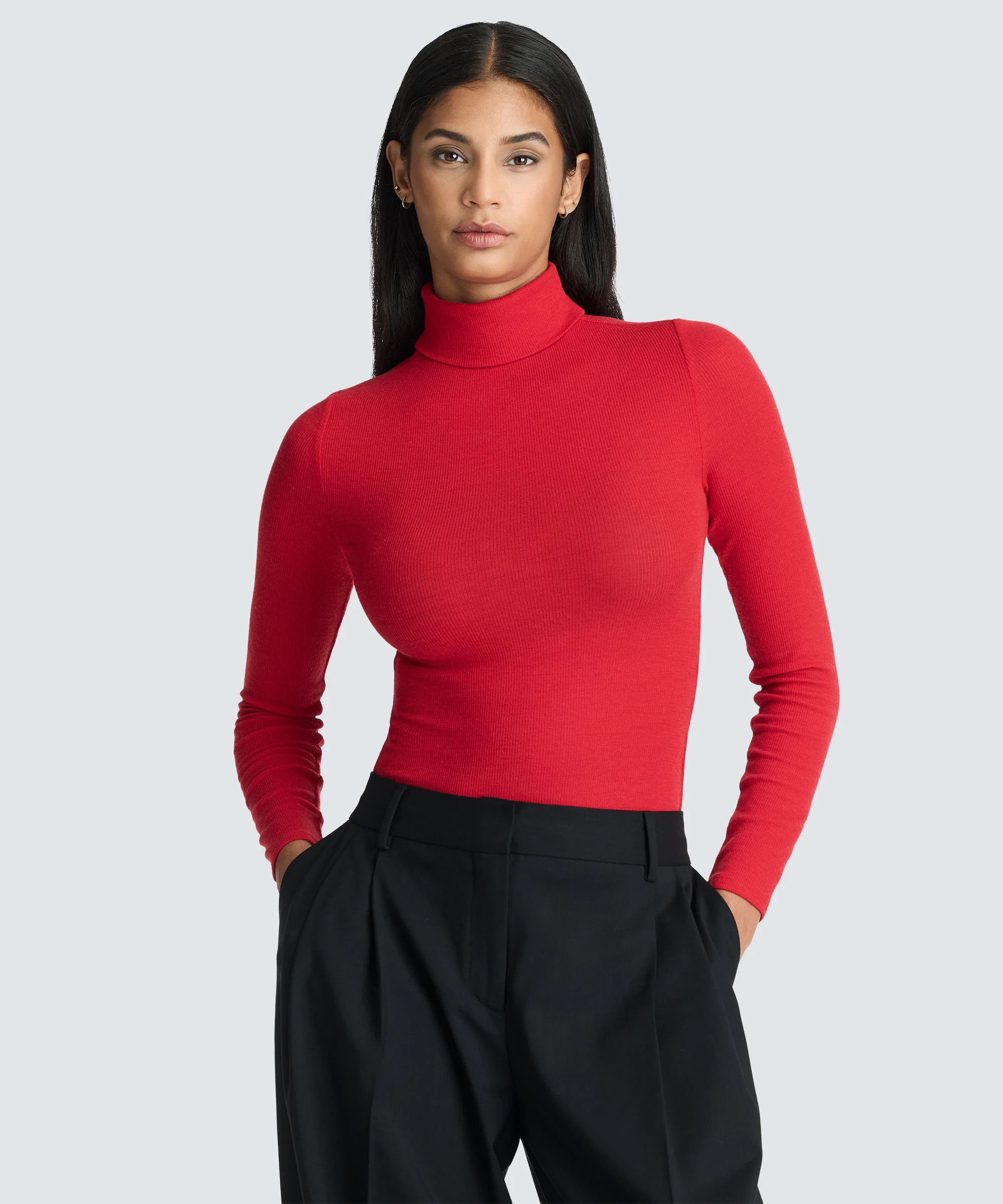 Women's Rib Turtle Neck Long Sleeve - Image 7