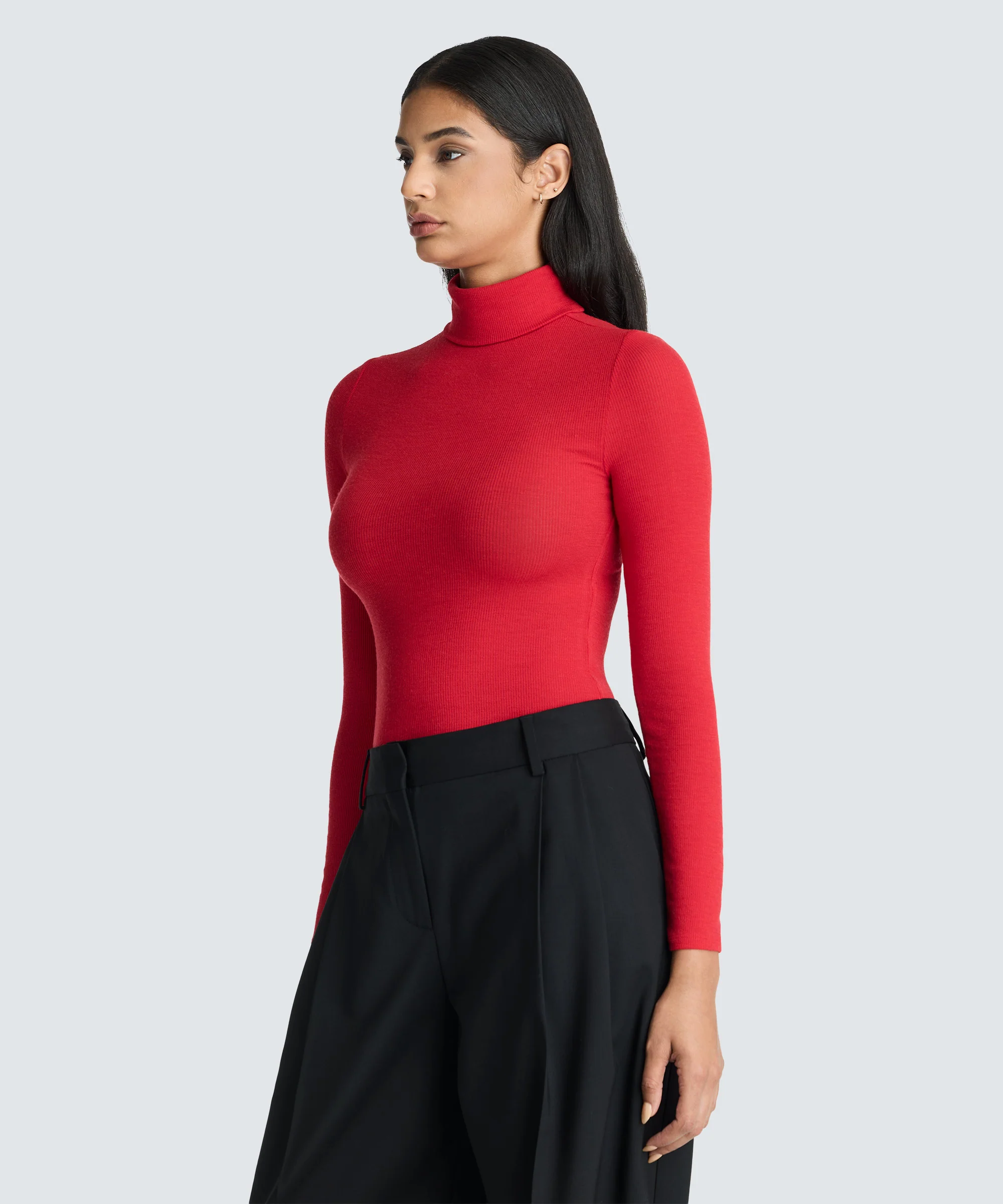 Women's Rib Turtle Neck Long Sleeve - Image 9