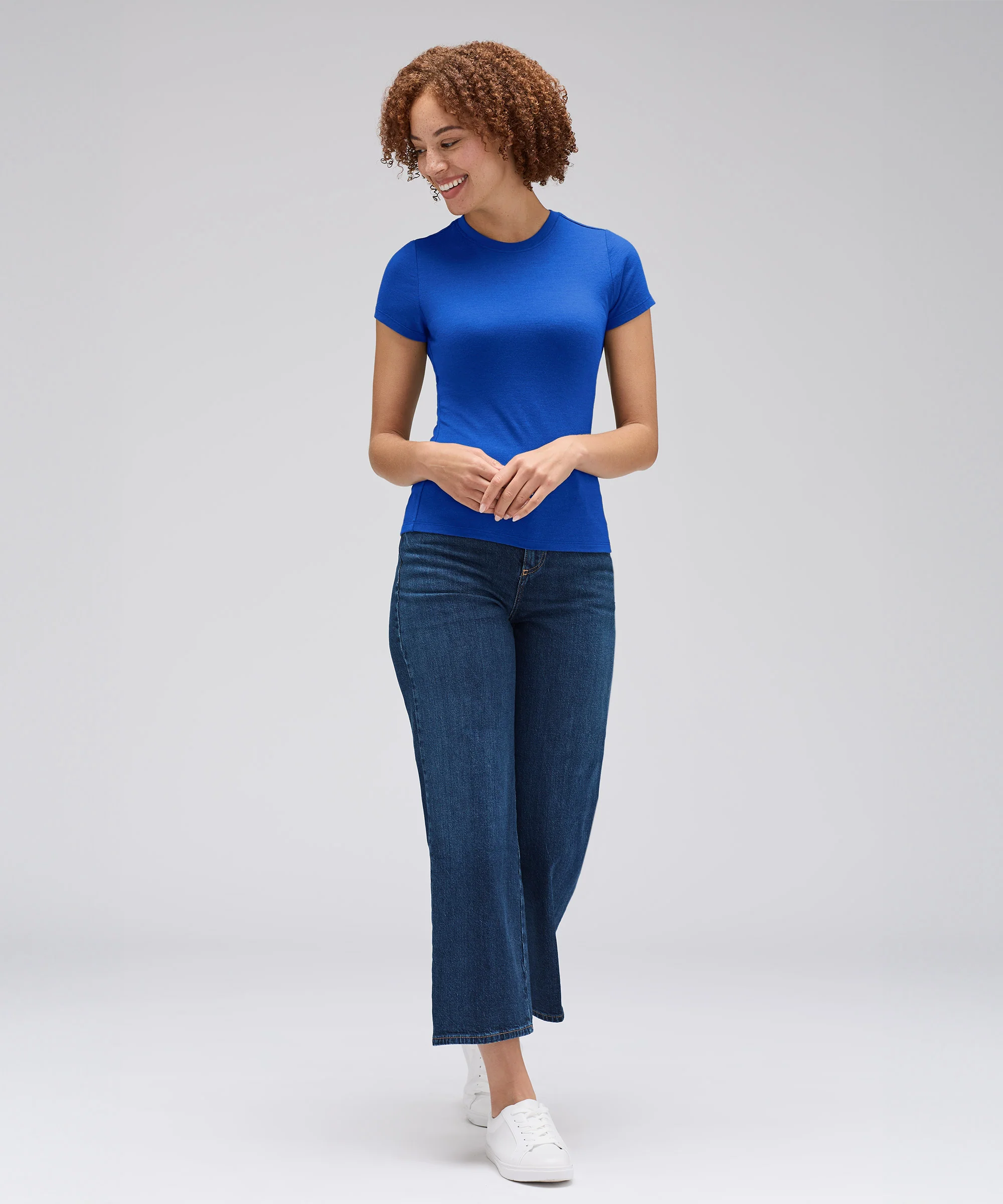 Women's Slim Merino Crew Neck T-Shirt - Image 34