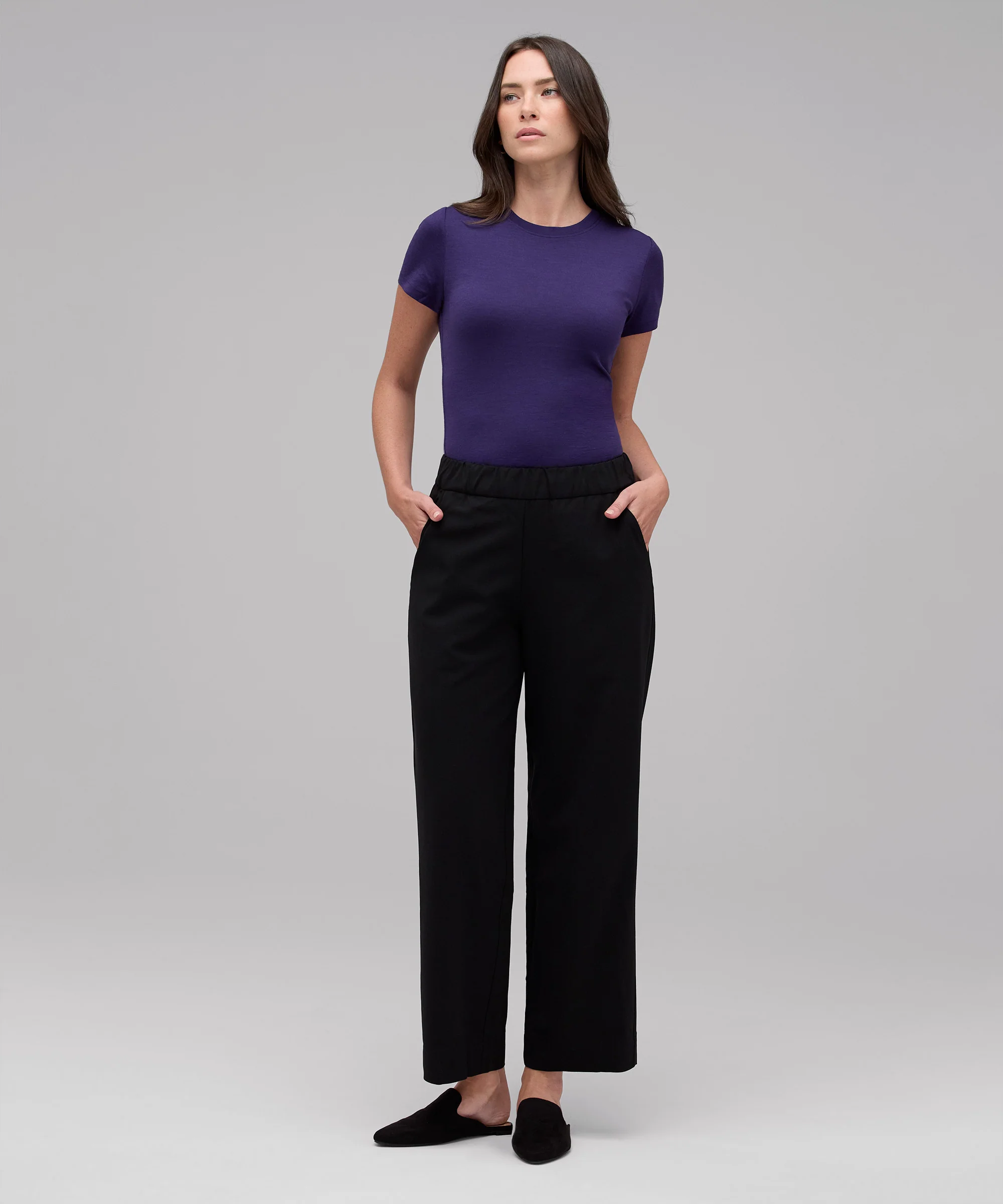 Women's Slim Merino Crew Neck T-Shirt - Image 44