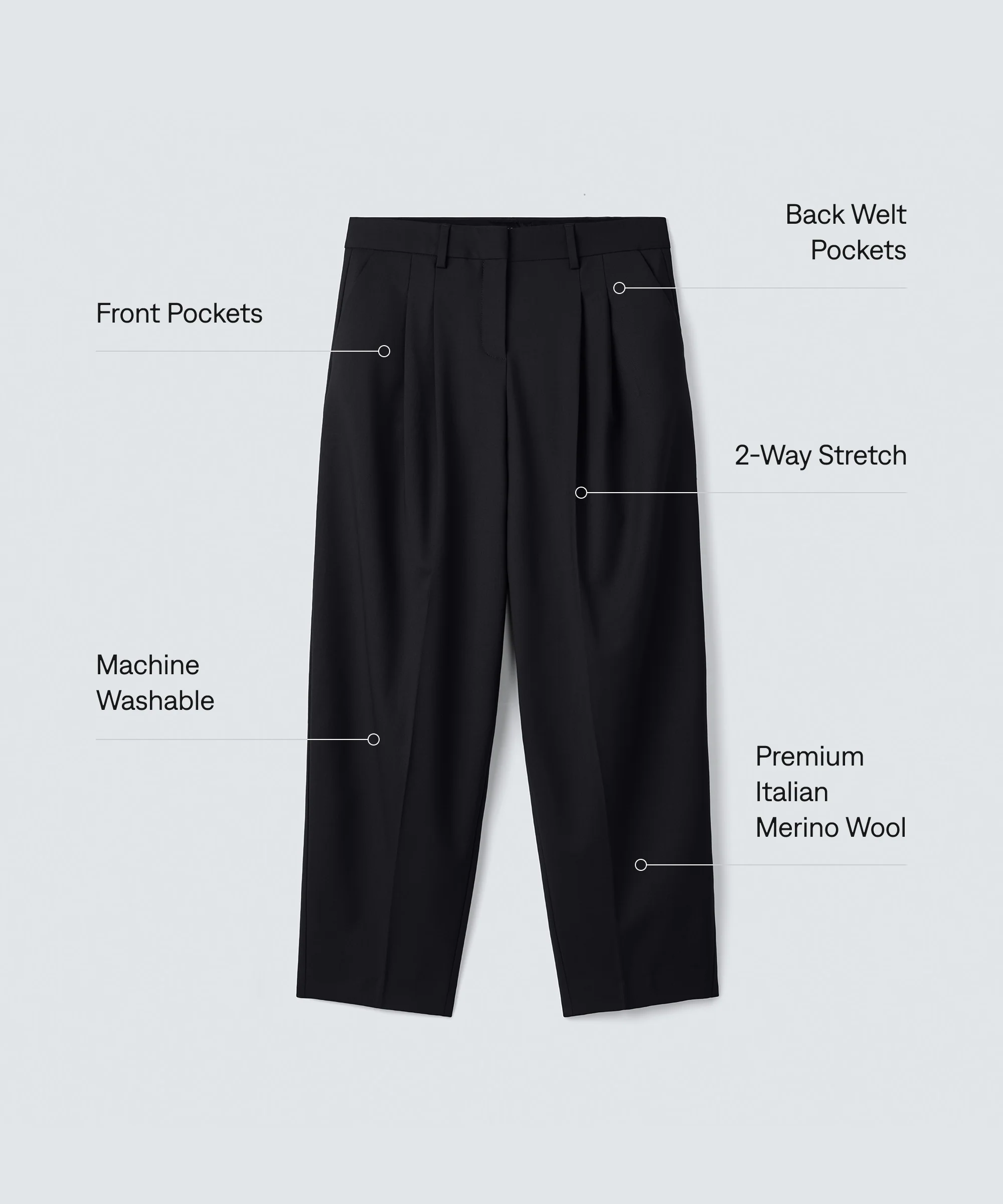 Women's Wide Leg Merino Travel Trouser - Image 14